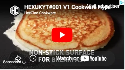 HexClad Google ad with internal codename HEXUKYT#001 V1 Cookware Hype baked into the thumbnail
