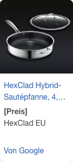 HexClad Google Shopping ad showing price - the only surface that displays price before the click