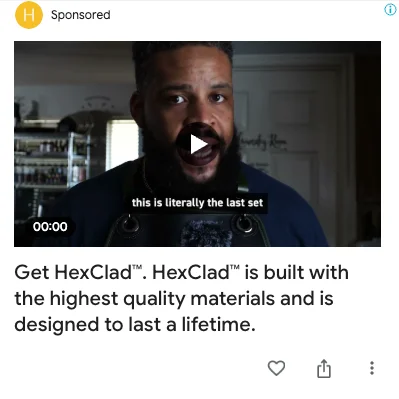 HexClad Google YouTube video ad creative